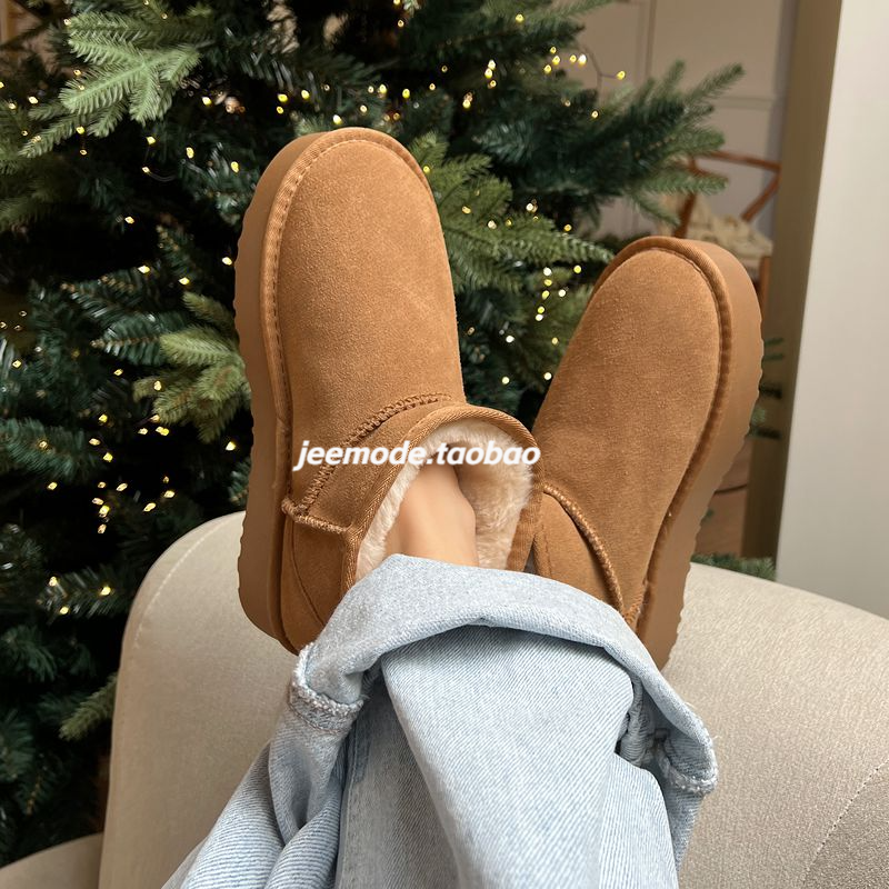 雪地靴冬季保暖棉鞋真皮女鞋保暖