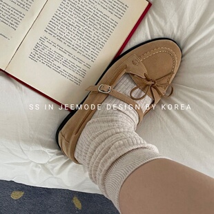 女 小众设计蝴蝶结一字带复古风玛丽珍单鞋 小池在首尔25年秋季 新款