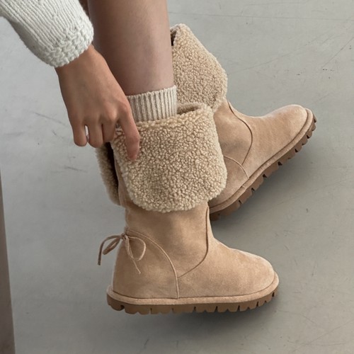 雪地靴冬季保暖蝴蝶结女棉鞋百搭