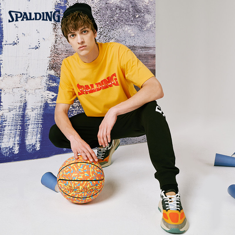 斯伯丁夏季logo印花纯棉半袖潮流休闲T恤多色男女同款LAS01TS033,运动服/休闲服装,运动T恤,淘宝优惠券,粉丝福利购,淘宝优惠卷