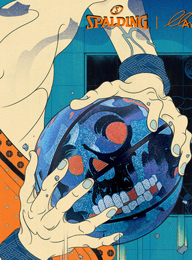 Spalding斯伯丁官方Andrew Archer联名浮世绘篮球7号橡胶室内外用