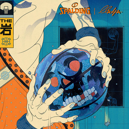 Spalding斯伯丁官方Andrew Archer联名浮世绘篮球7号橡胶室内外用