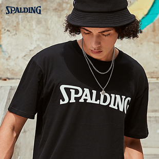 斯伯丁LOGO动物纹个性 印花宽松T恤LAW01TS008 时尚