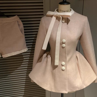 YETINGXI 千金玛德琳/秋冬羊毛夹棉毛呢外套千金风韩系套装裤