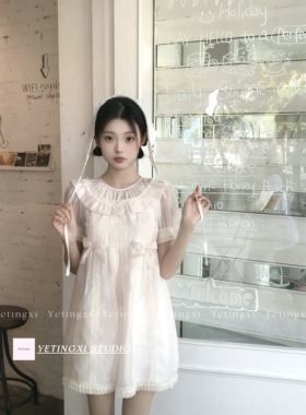 YETINGXI 冰岛雪糕/天丝拼接15米蕾丝连衣裙法式古董少女娃娃裙