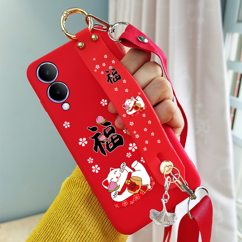 适用vivo Y36手机壳腕带V2318A保护套y36s斜挎背y36m挂绳vivoy36斜挎背挂绳y36i软壳新款手腕吊坠支架软5G