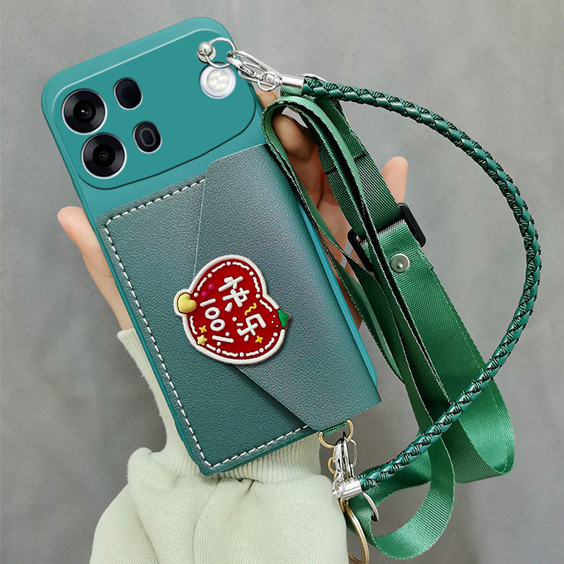 适用oppo A7pro max手机壳A7promax零钱卡包PYC110套斜挎背挂脖绳软壳女款软保护套潮斜跨背带挂脖绳保护套