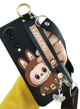 适用Honor荣耀70pro手机壳腕带耐脏SDY-AN00可背斜挎70pro+套HPB新年耐脏可背带挂脖卡包新款挂件带软壳套