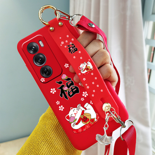 适用oppoK9s手机壳oppo K9s保护套腕带斜跨可背带挂脖PERM10软女套支架新学生手腕吊坠软新年男女款网红创意