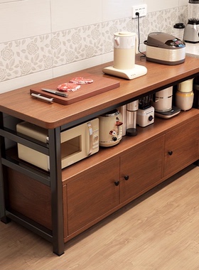 厨房置物架多功能餐边橱柜落地靠墙桌子工作台锅具碗收纳家用边柜