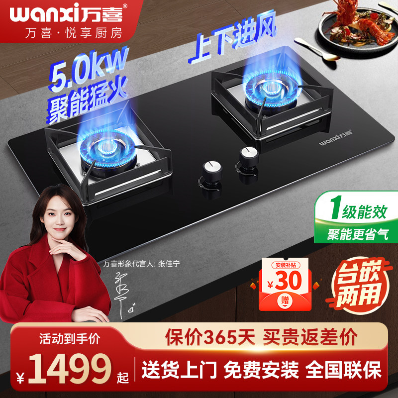 wanxi万喜688B5厨房台嵌两用灶具液化气天然气煤气炉家用双