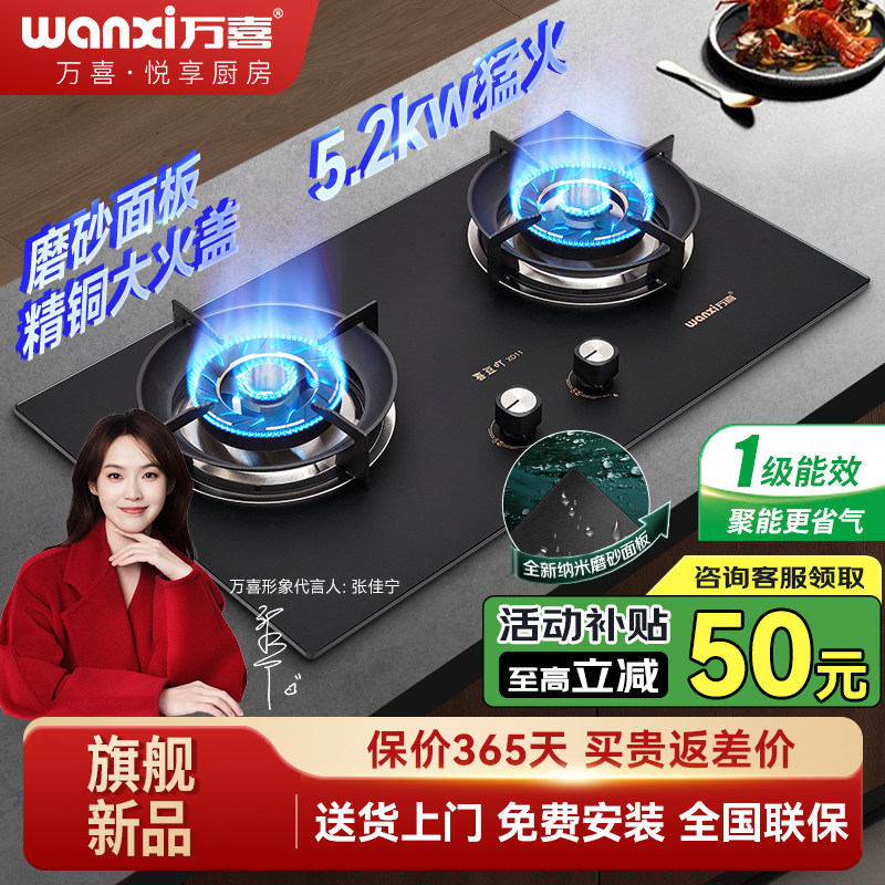 万喜燃气灶JZT/Y-XD11煤气灶双灶家用天然气炉灶猛火液化气