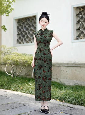 chinese style dress qipao women elegant cheongsams satin