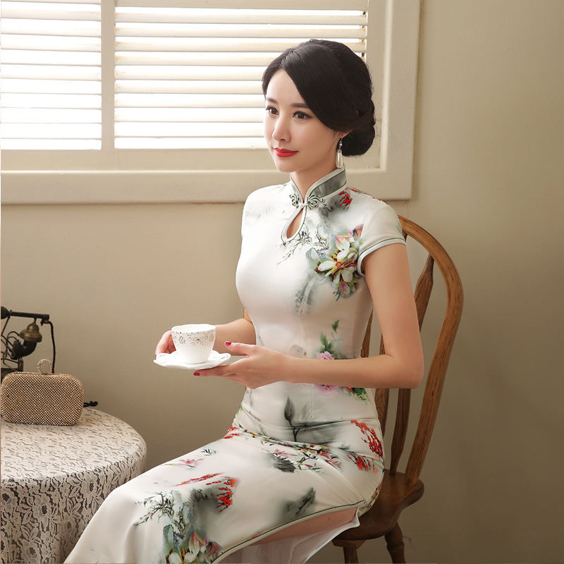 长旗袍cheongsam qipao chinese traditional dress chipao long