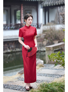 cheongsam chinese traditional qipao dress旗袍中国风红色旗袍