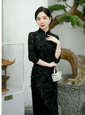 high-end cheongsam chinese traditional qipao dress旗袍老上海