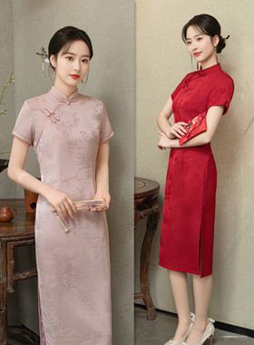 quality cheongsam chinese traditional qipao dress旗袍红色
