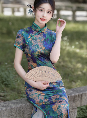 Qipao Chinese Dress Chipao2025国风春夏新款中式旗袍长裙气质