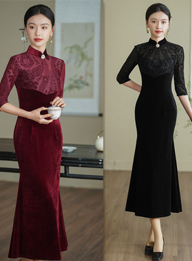 quality cheongsam chinese traditional qipao dress旗袍纯色