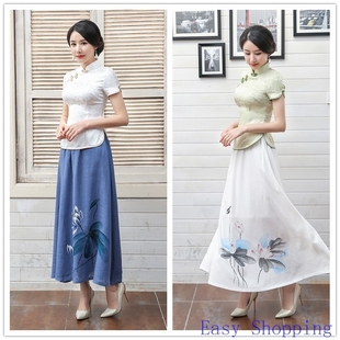 Chinese Cheongsam Dress Chipao Tops skirt旗袍唐装 中式女上衣