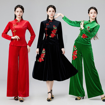 chinese traditional dress cheongsam qipao chipao旗袍领广场舞