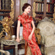 Cheongsam 织锦缎旗袍开叉旗袍表演 Chipao旗袍长款 Qipao Dress