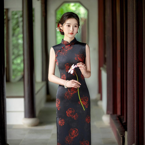 旗袍cheongsam qipao traditional chinese dress chipao无袖新