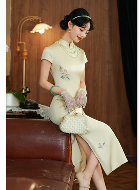 high-end cheongsam chinese traditional qipao dress旗袍复古