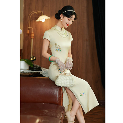 high-end cheongsam chinese traditional qipao dress旗袍复古