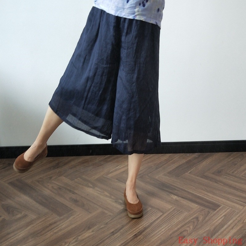女士苎麻裤裙culottes
