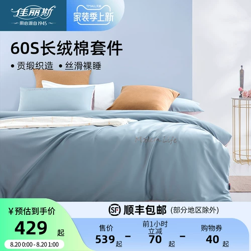 佳丽斯 Комплект, простыня, хлопковый пододеяльник, хлопковое покрывало, 60 шт, 4 предмета, легкий роскошный стиль, изысканный стиль