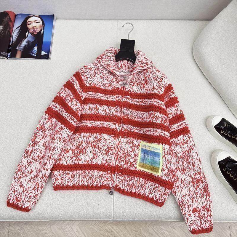 温柔优雅少女风翻领彩纱针织开衫毛衣