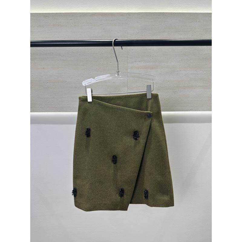 松弛复古感钉珠设计感高腰毛呢半身裙,女装/女士精品,半身裙,淘宝优惠券,粉丝福利购,淘宝优惠卷