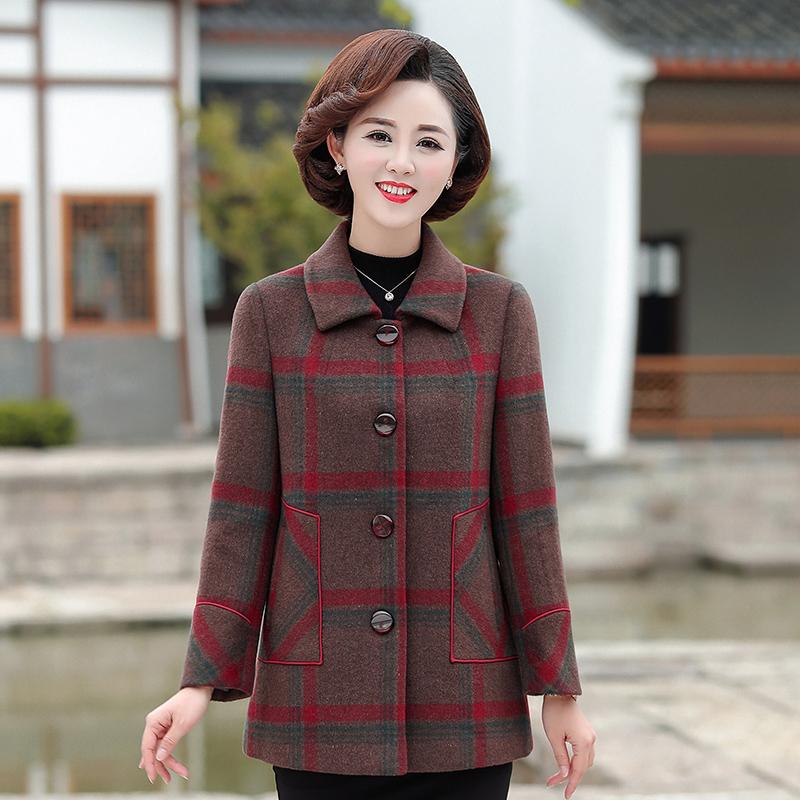 2024年中老年女装毛呢外套加厚