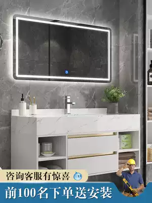 Light luxury bathroom cabinet combination simple modern dressing room marble sink wash basin set bathroom wash table