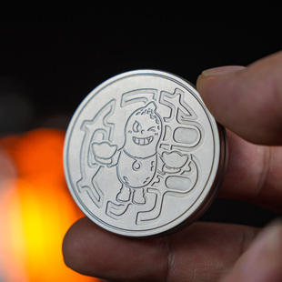 梭哈机械转币好事币edc棘轮币黑科技解压玩具不锈钢无聊手把件