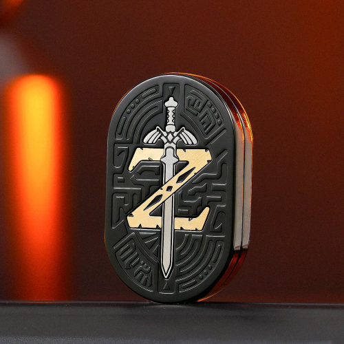 升级版塞尔达之剑律动推牌edc解压玩具手把剑机械直推旋转啪啪币