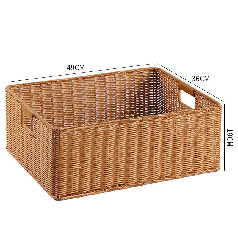 tuf4杂物克格子柜收纳筐塑料仿藤编家用电视柜书架卡莱储物整理筐