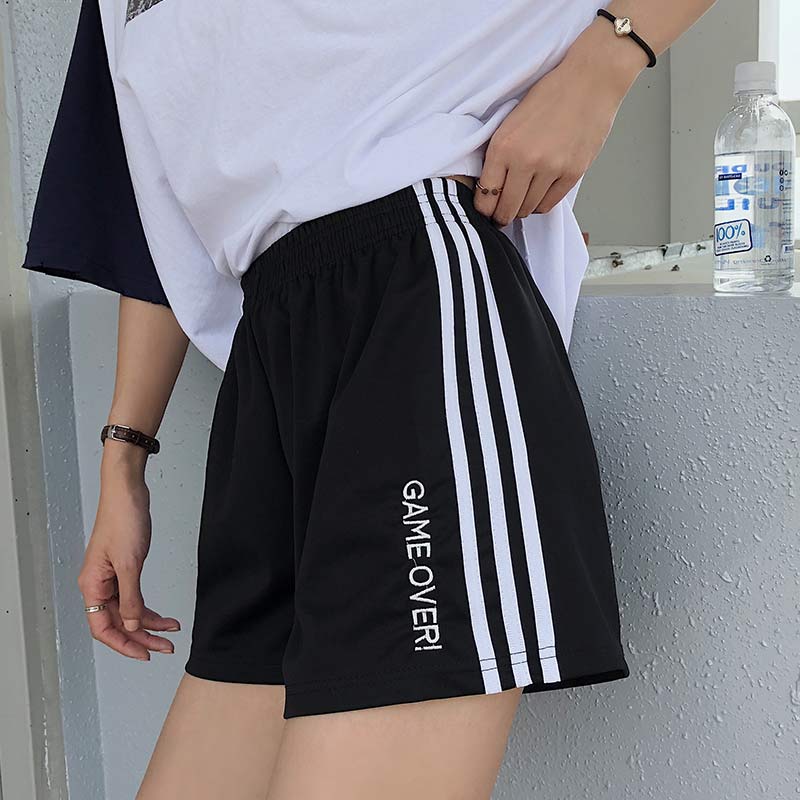 三条杠运动裤女装短裤夏港风条纹校服裤学生宽松休闲阔腿高腰热裤|ruв категории Женская одежда, брюки, брюки - от Buy2taobao.com для оказания профессиональной услуги покупки агента Taobao