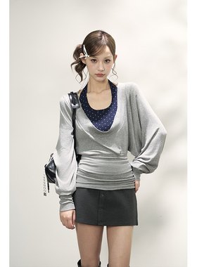 AXIA卫衣女秋长袖两件套装宽松显瘦收腰慵懒风休闲运动上衣设计感