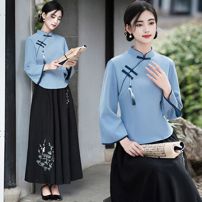 旗袍2023复古唐装两件套