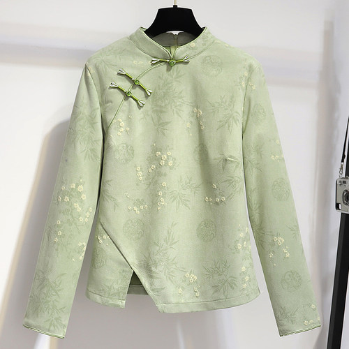 打底衫旗袍两件套领小上衣