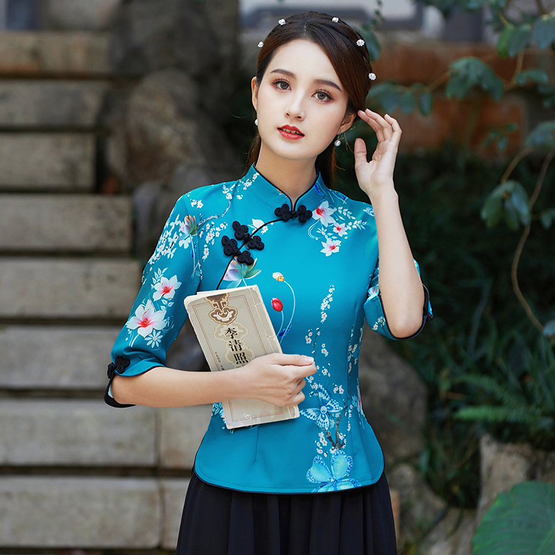 春夏季中国风改良旗袍广场舞妈妈