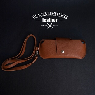 高级奶棕色 PU皮革眼镜包便携镜夹墨镜袋防丢保护套 可挂脖可手提