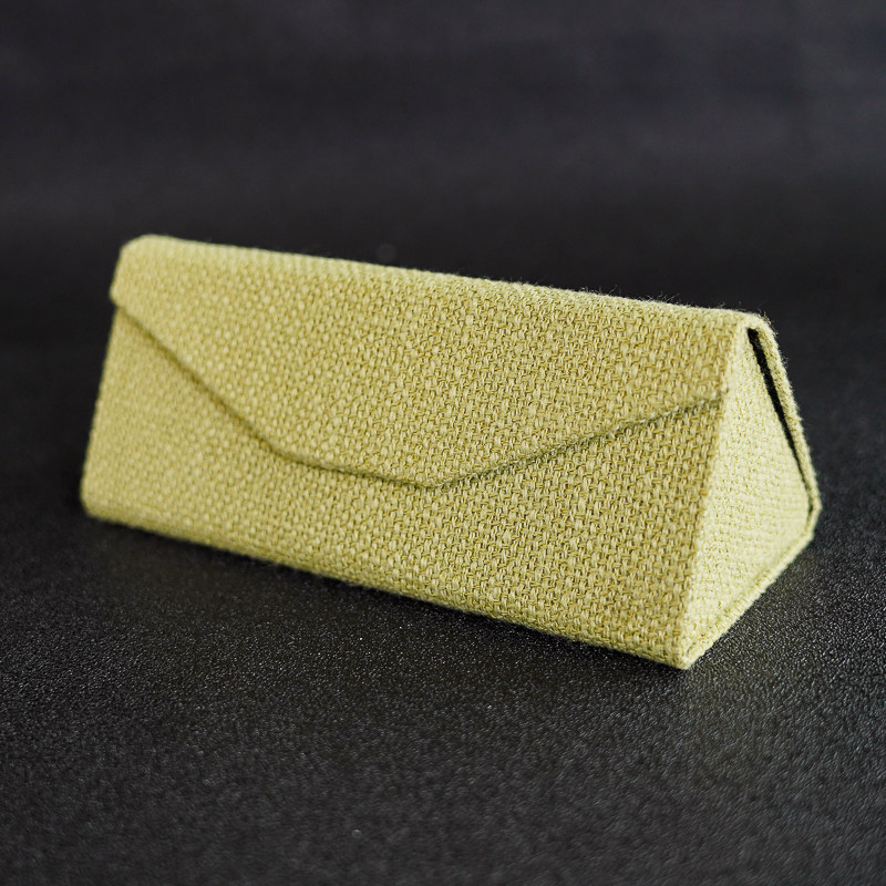 小清新棉麻三角眼镜盒男女通用便携抗压可折叠墨镜太阳镜收纳盒子