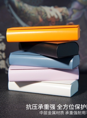 便携式眼镜盒简约皮质清新韩版抗压耐摔眼镜收纳盒男女学生眼镜盒