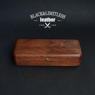 黑胡桃木实木眼镜盒复古便携防压眼镜收纳盒抗压近视眼睛盒礼品盒