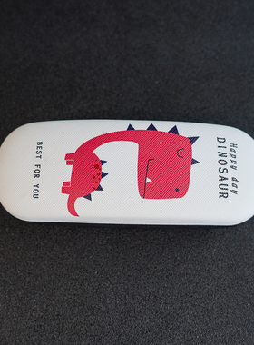 卡通印花眼镜盒复古创意小清新铁质皮革抗压便携眼镜收纳盒子学生