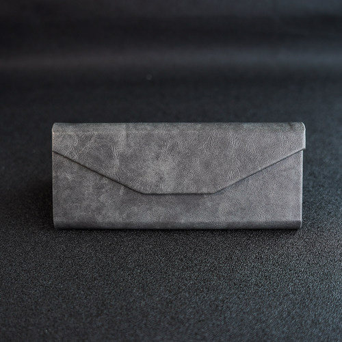 PU皮质牛皮纹三角眼镜盒可折叠便携轻盈太阳镜盒墨镜盒眼镜收纳盒