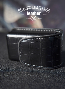 折叠鳄鱼纹眼镜盒挂腰带可穿皮带老花镜腰包男女竖款便携眼镜皮套